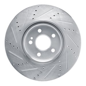 Mercedes-Benz A220 Brake Rotor (1) - Front Right - R1 Concepts - Drilled & Slotted - Silver - `19-`25